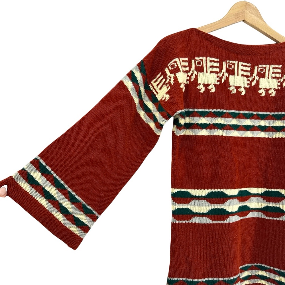 Vintage 80s Bronson Of California Sounthwestern Knit Sweater Top Size Medium